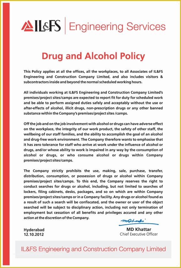  Drug Free Workplace Policy Template Of Sample Drug And Alcohol Policy 