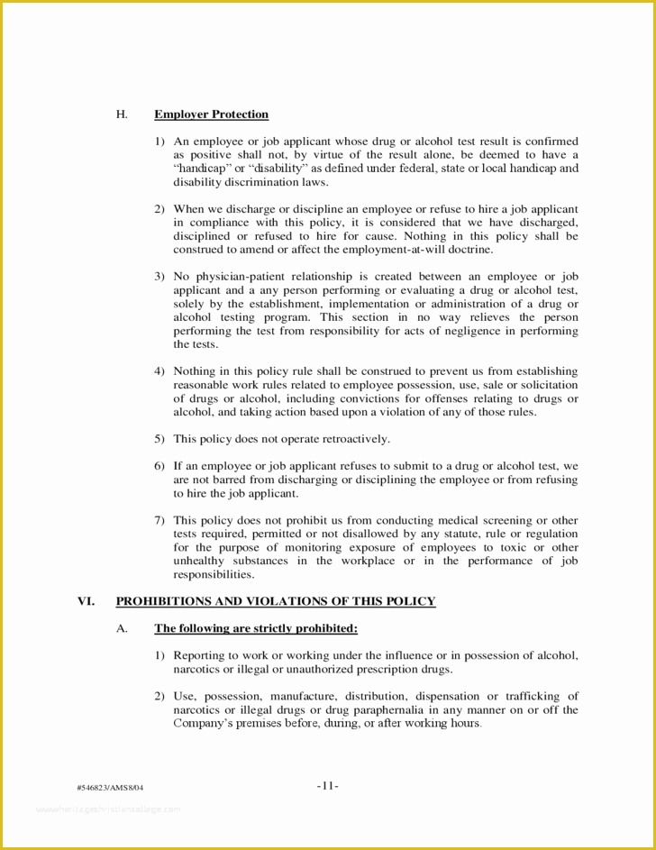 Drug Free Workplace Policy Template Of Sample Drug and Alcohol Policy Free Download