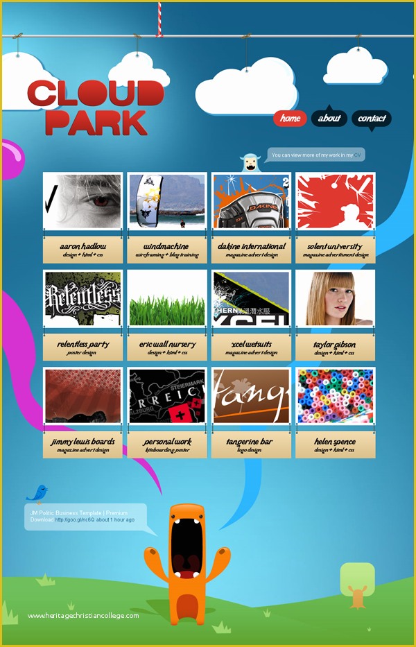 Dynamic Flash Website Templates Free Download Of Cloud Park Dynamic Creative Pages Website Template