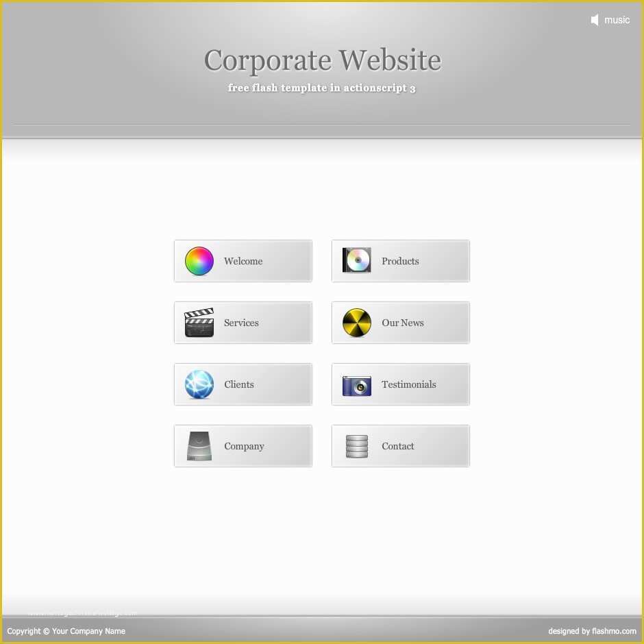 Dynamic Flash Website Templates Free Download Of Flash Template 181 Corporate