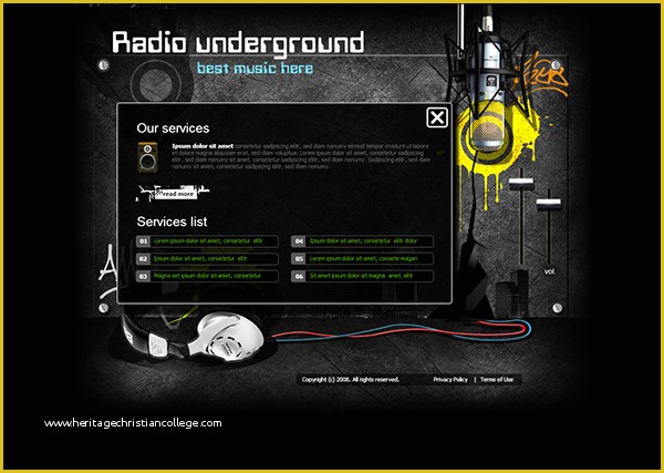 Dynamic Flash Website Templates Free Download Of Radio Underground Dynamic Flash Template On Behance