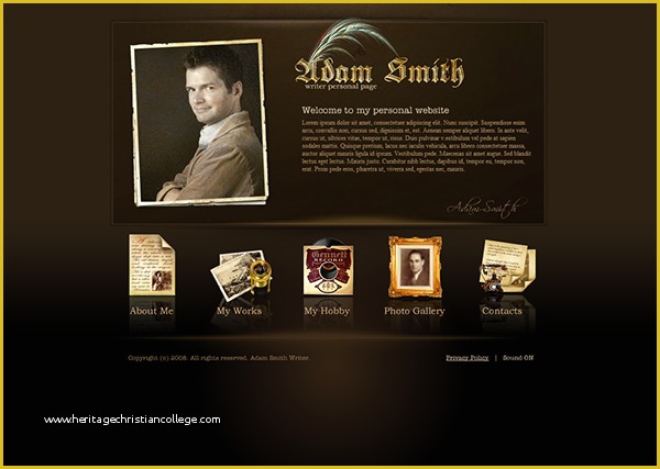 Dynamic Flash Website Templates Free Download Of Writer Personal Dynamic Flash Template On Behance