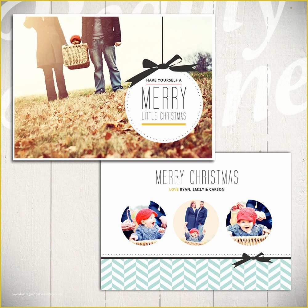 E Christmas Card Templates Free Of Christmas Card Template Merry Little Christmas A 5x7