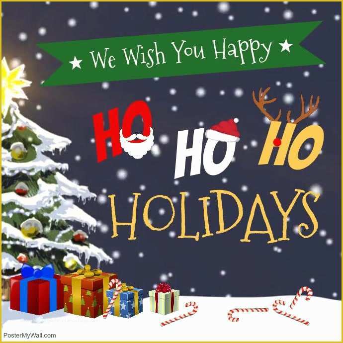 E Christmas Card Templates Free Of Happy Holidays Greeting Card Square Video Template