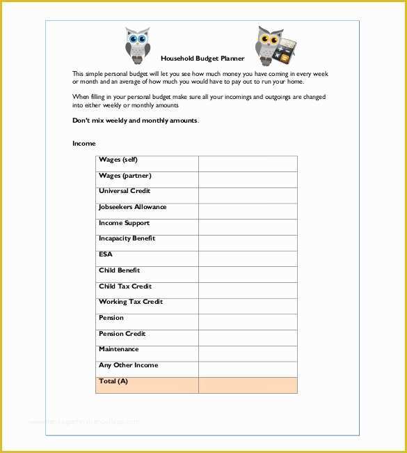 Easy Budget Spreadsheet Template Free Of 10 Household Bud Templates Free Sample Example