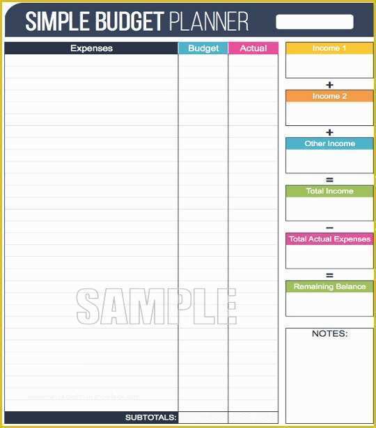 Easy Budget Spreadsheet Template Free Of 12 Simple Bud Templates Free Sample Example format