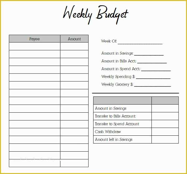 Easy Budget Spreadsheet Template Free Of 17 Simple Weekly Bud Templates Free Excel Word Pdf