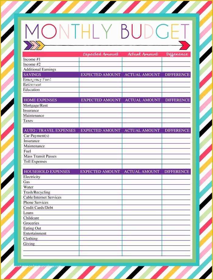 Easy Budget Spreadsheet Template Free Of Free Printable Monthly Bud Worksheet