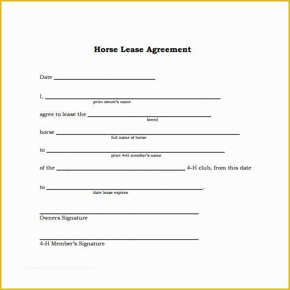 Easy Free Rental Agreement Template Of 10 Horse Lease Agreement Templates