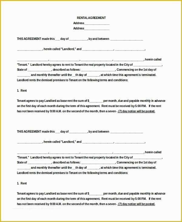 Easy Free Rental Agreement Template Of 20 Apartment Rental Agreement Templates Free Sample