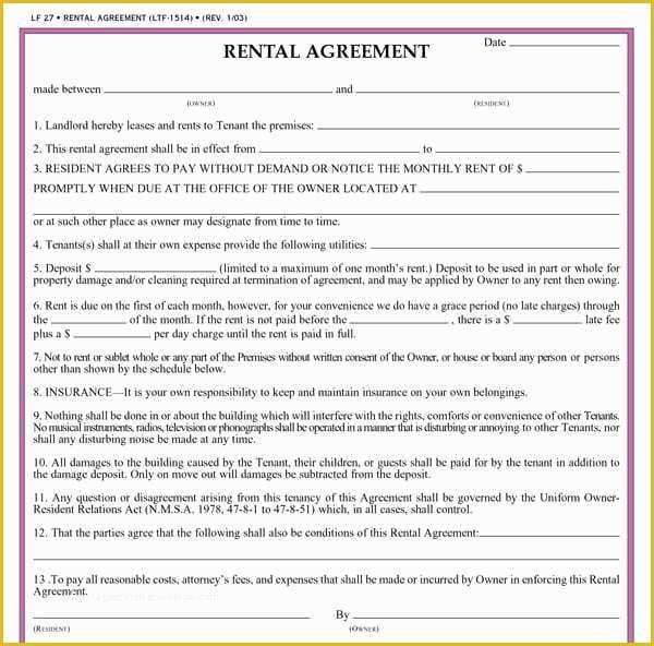 Easy Free Rental Agreement Template Of 20 Rental Agreement Templates Word Excel Pdf formats
