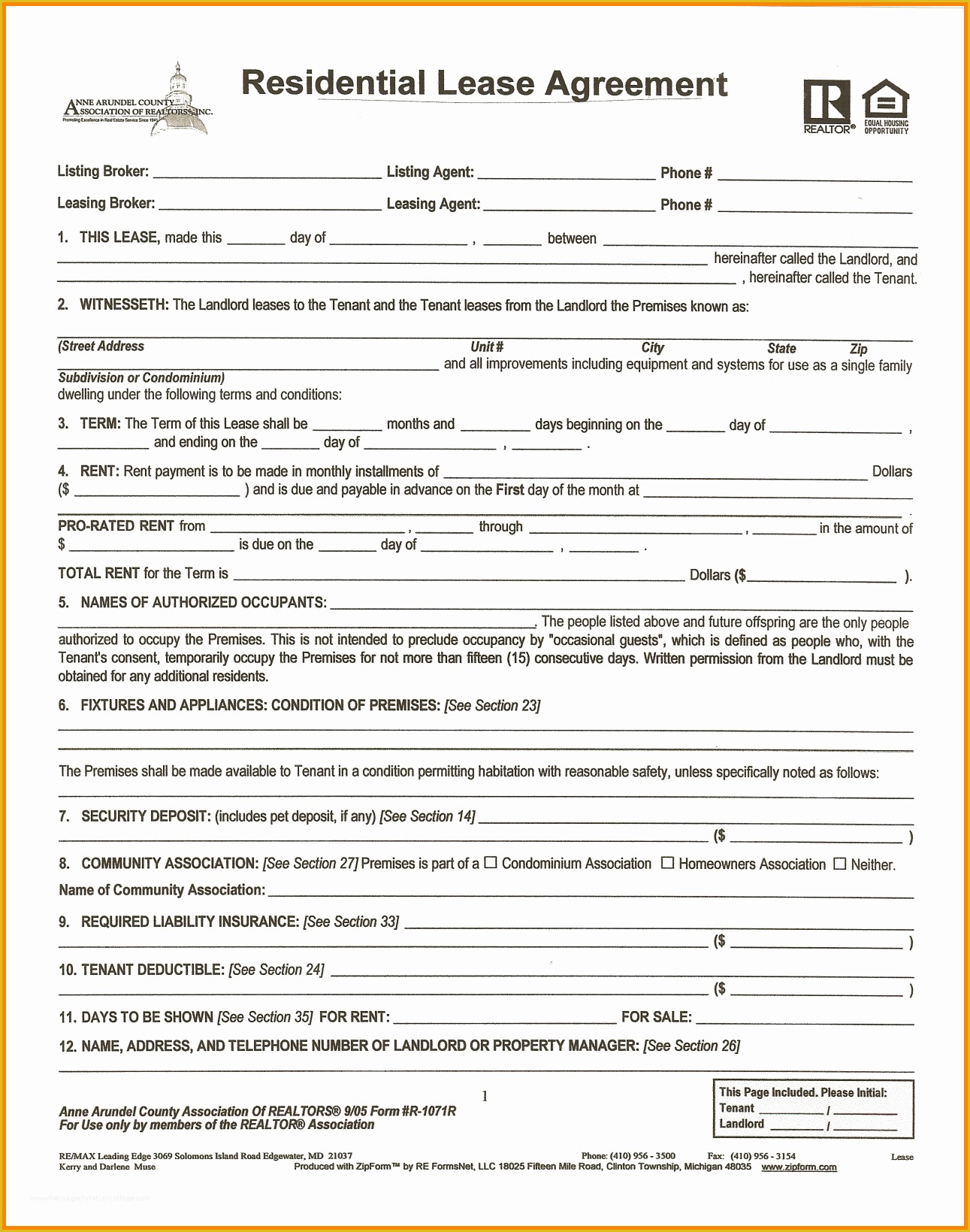 Easy Free Rental Agreement Template Of 8 Simple One Page Lease Agreement Template