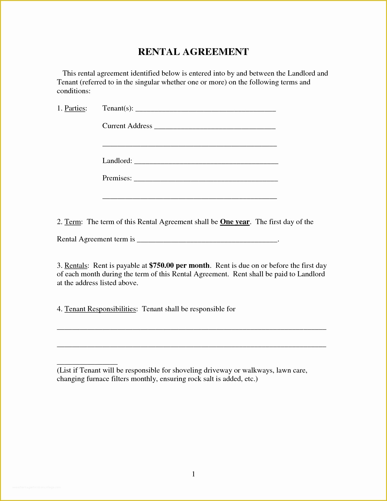 Easy Free Rental Agreement Template Of Blank Lease Agreement Example Mughals