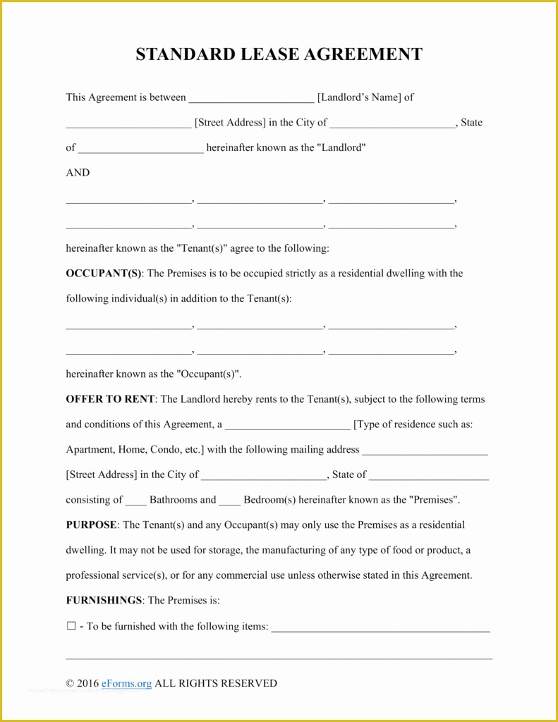 Easy Free Rental Agreement Template Of Blank Lease Agreement Example Mughals