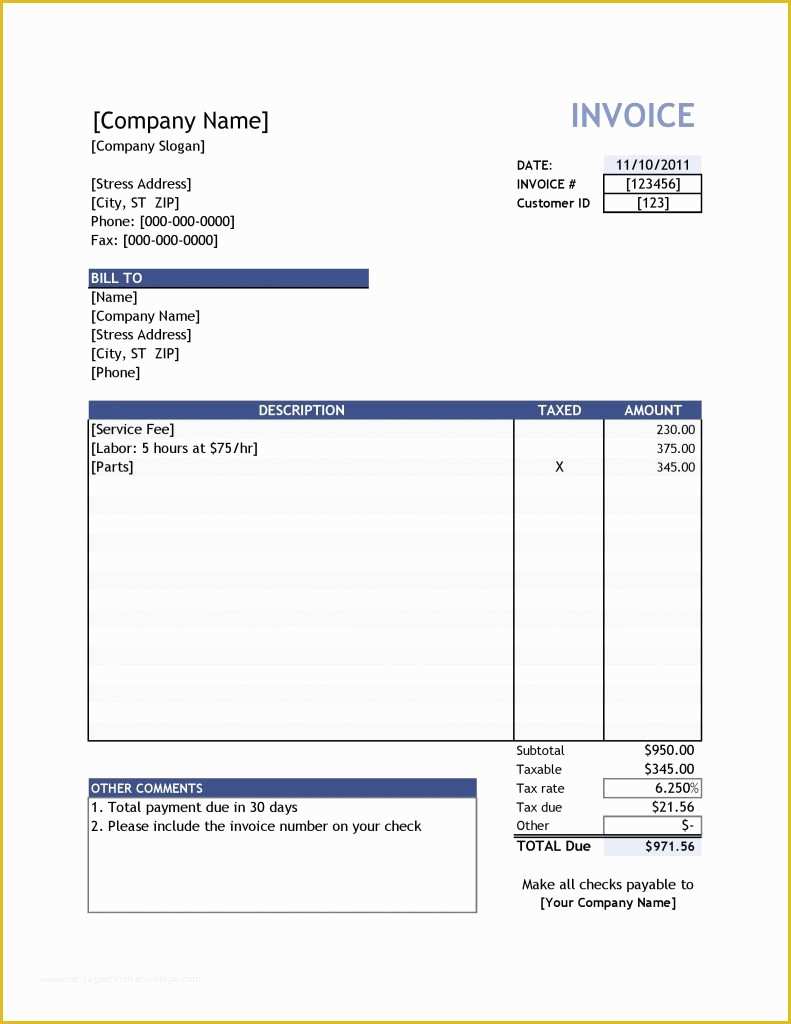 Easy Invoice Template Free Of 19 Free Invoice Template Excel Easy to Edit and Customize