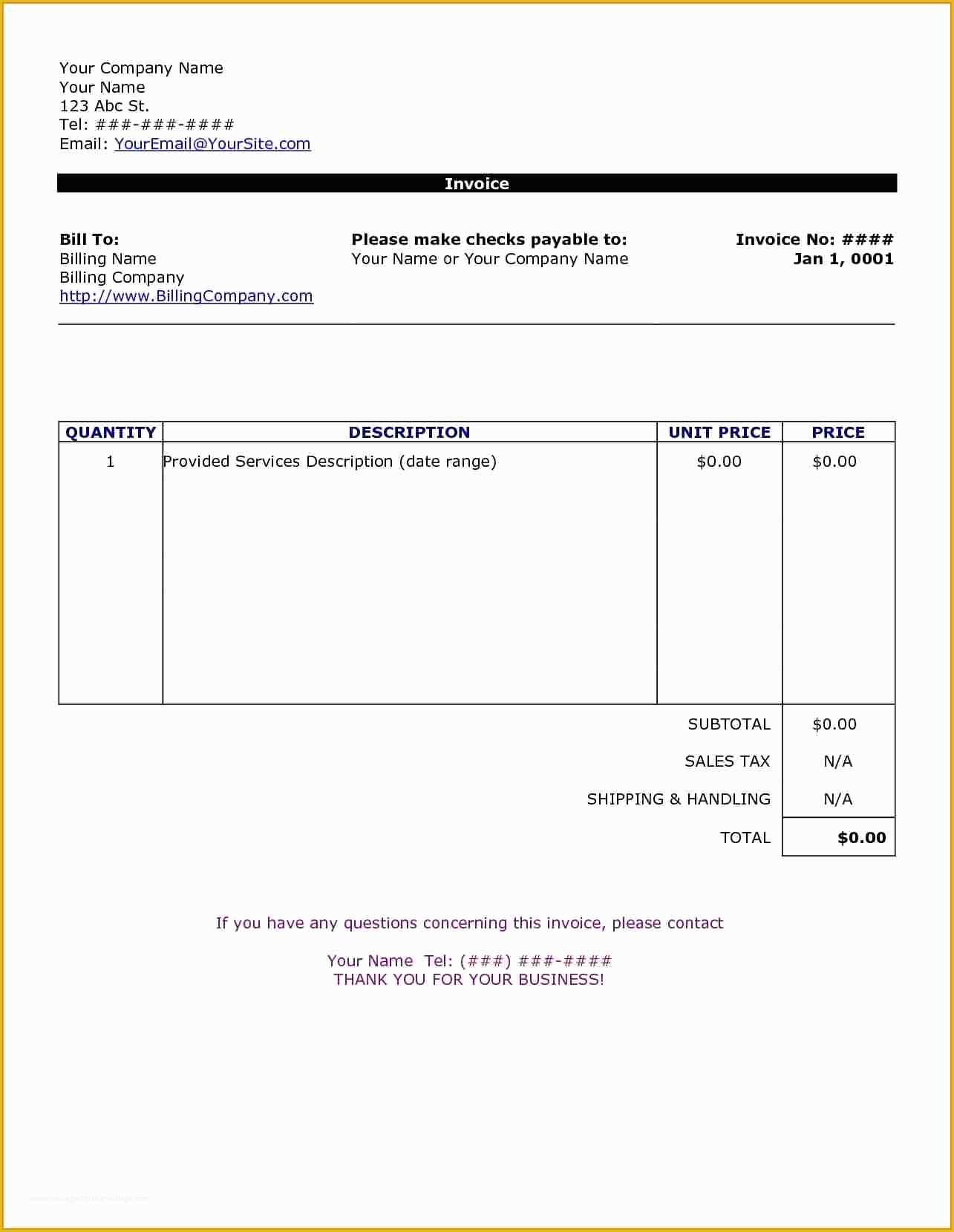 Easy Invoice Template Free Of Billing Invoice Invoice Design Inspiration