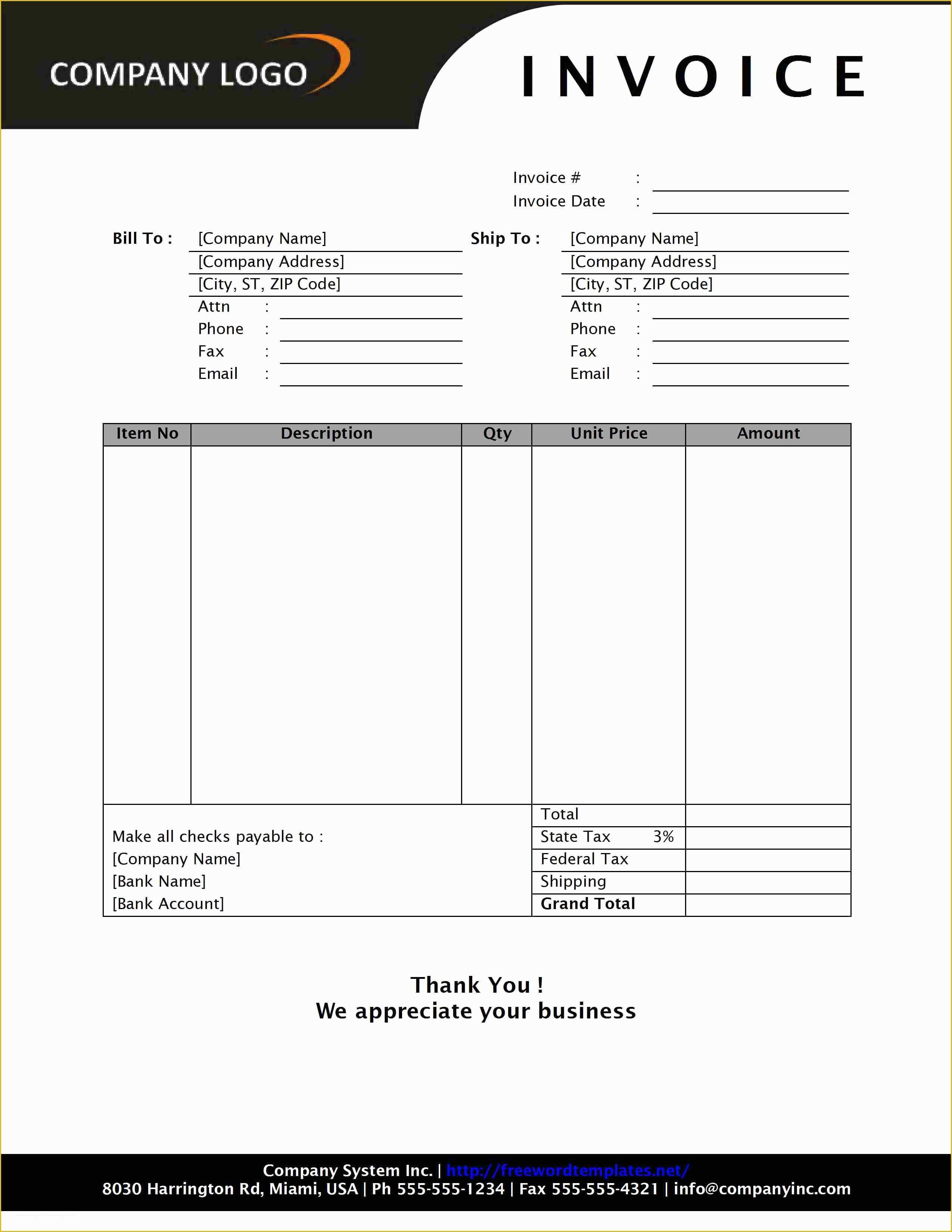 Easy Invoice Template Free Of General Sales Invoice