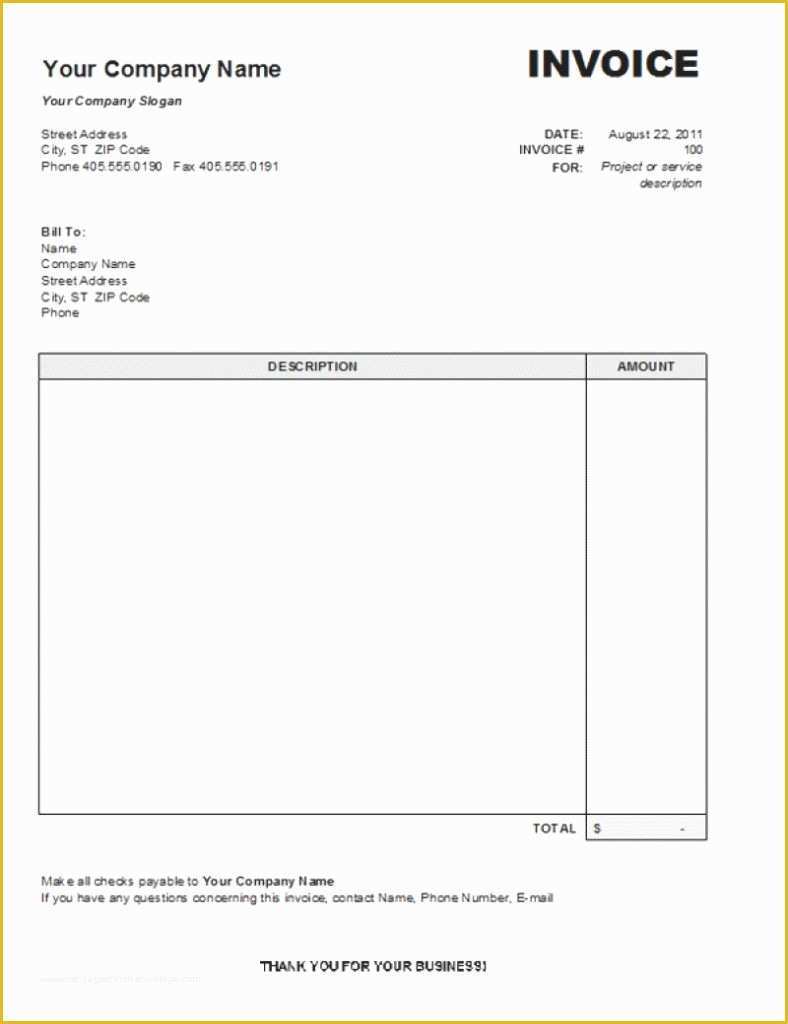 Easy Invoice Template Free Of Simple Invoice Example Simple Printable Invoice Template