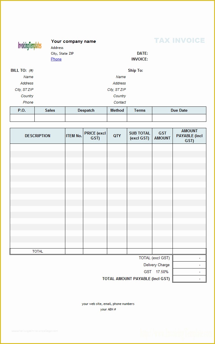 Easy Invoice Template Free Of Simple Invoice Template Australia