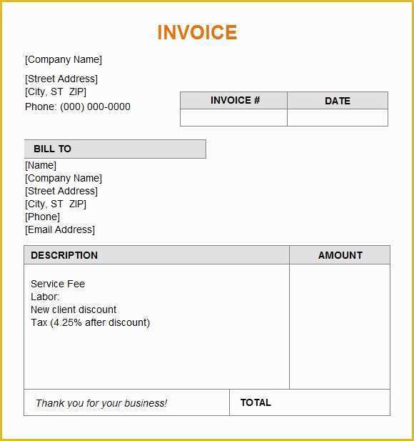 Easy Invoice Template Free Of Simple Invoice Template Free