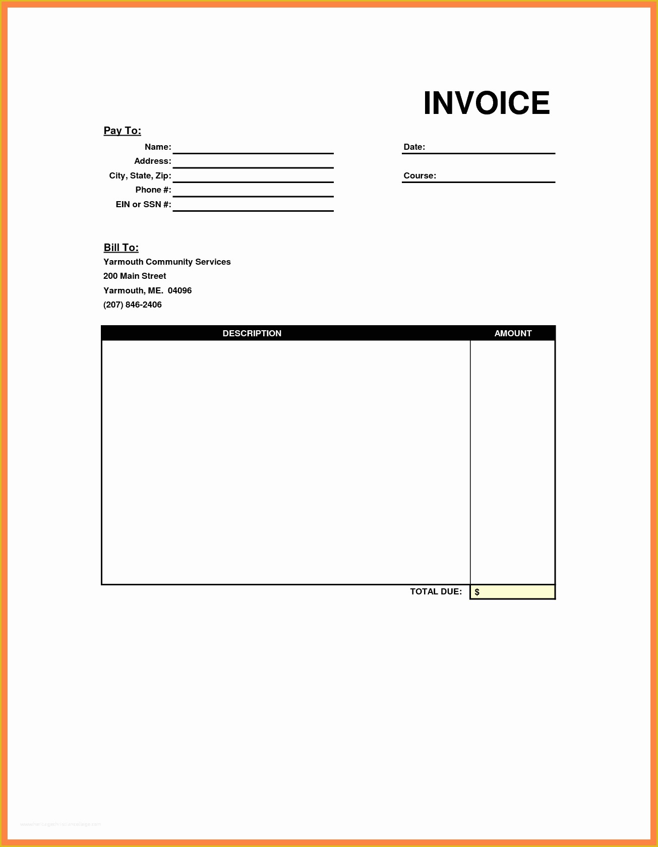 Easy Invoice Template Free Of Very Simple Invoice Template Sample with Blank Space In