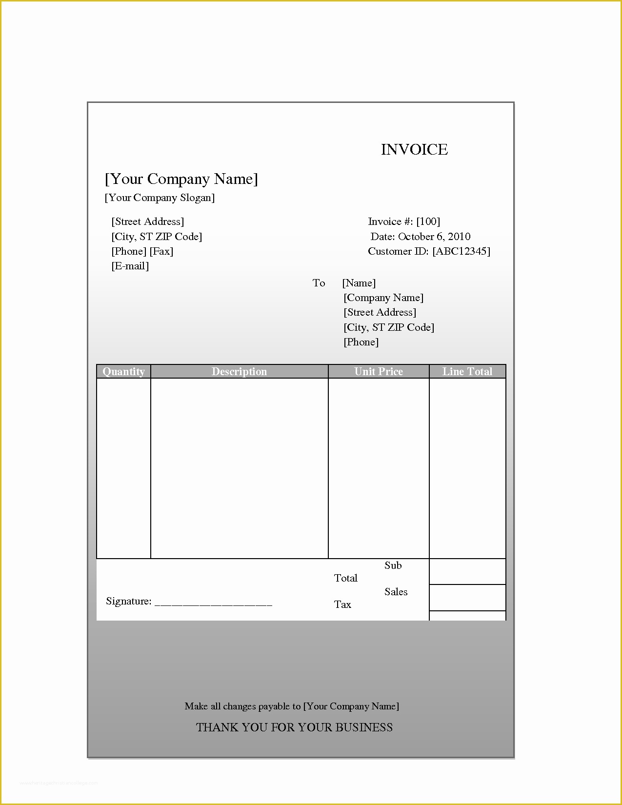 Easy Invoice Template Free Of Word Invoice Template Mac