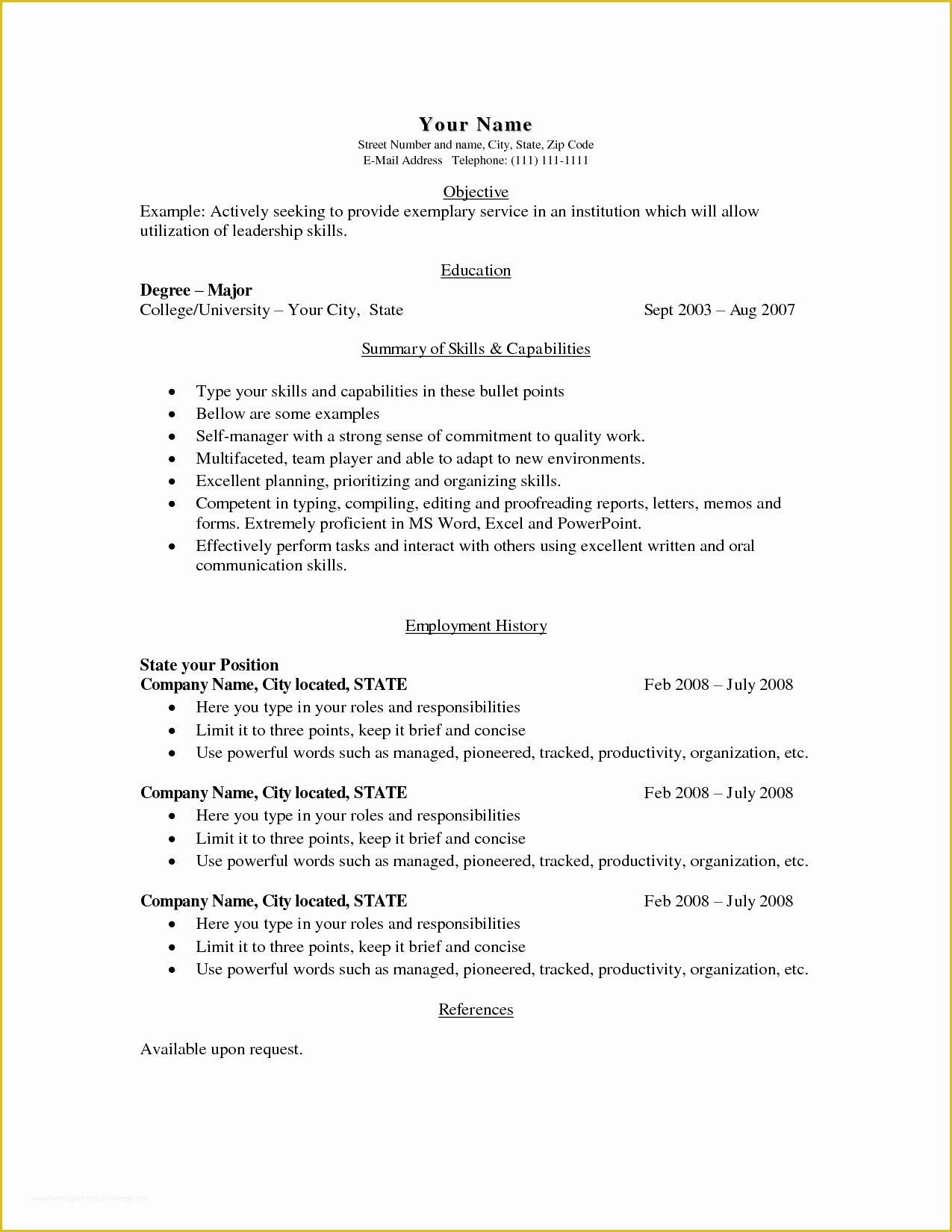 Easy Resume Template Free Of 10 Best Of Easy Resume Templates to Use Simple
