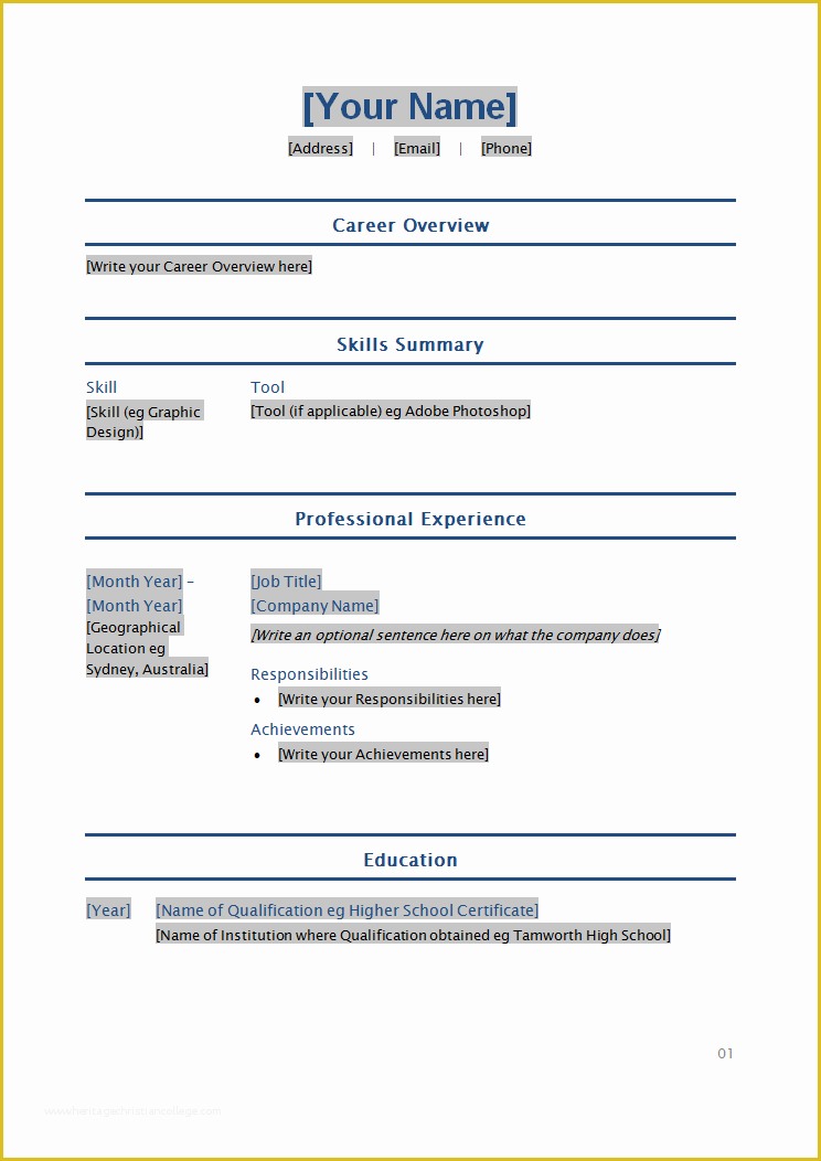 Easy Resume Template Free Of Easy Resume Template
