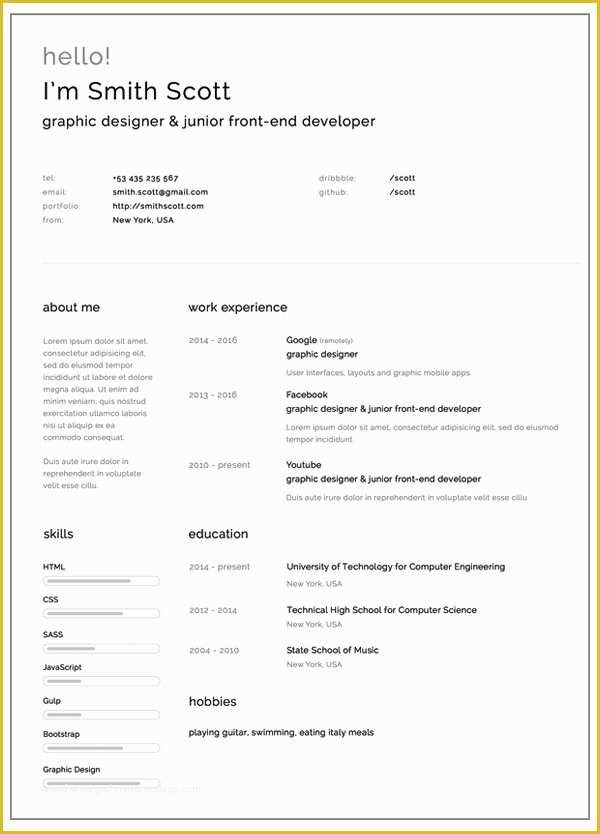 Easy Resume Template Free Of Free Resume Templates for 2017 Freebies