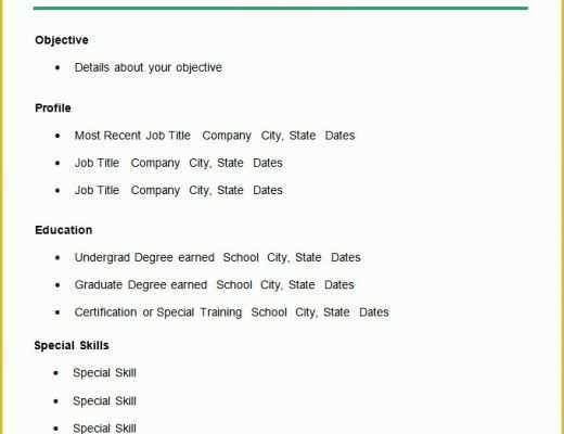 Easy Resume Template Free Of Simple Resume Template 46 Free Samples Examples