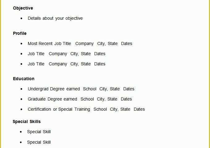 Easy Resume Template Free Of Simple Resume Template 46 Free Samples Examples