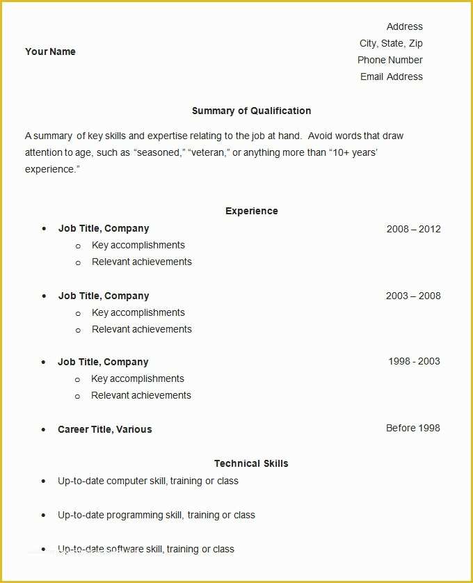 Easy Resume Template Free Of Simple Resume Template 46 Free Samples Examples