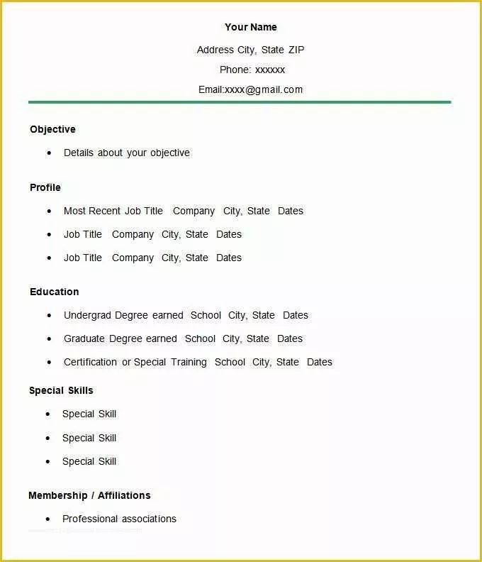58 Easy Resume Template Free