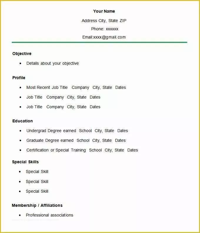 Easy Resume Template Free Of Simple Resume Template 46 Free Samples Examples