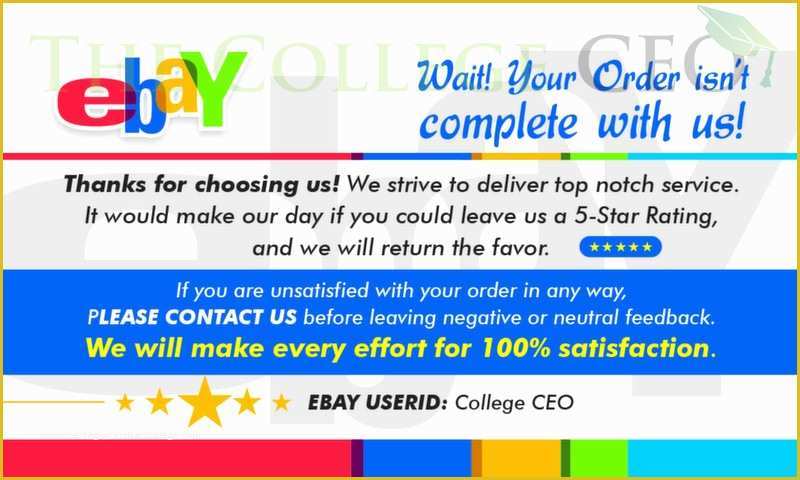 Ebay Selling Templates Free Of Ebay Seller Thank You Feedback Cards Template [free