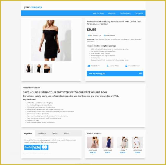 Ebay Template Creator Free Of Create Amazing Responsive Ebay Listing Template by