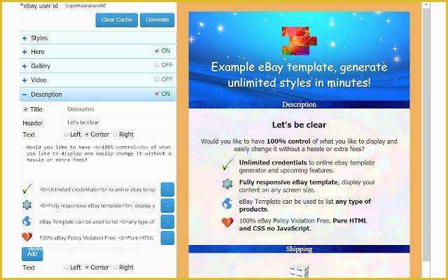 Ebay Template Creator Free Of Ebay Template Generator Model Great Free Ebay Store