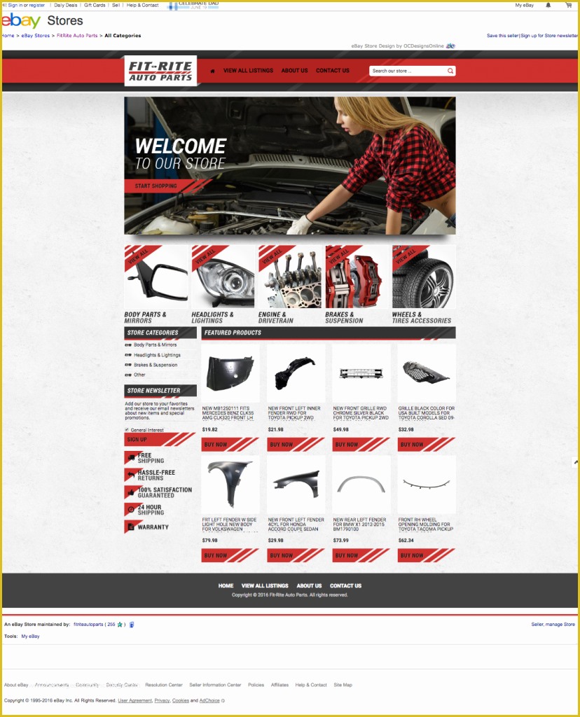 Ebay Template Design Free Of Fit Rite Auto Parts and Eye Catching Ebay Template