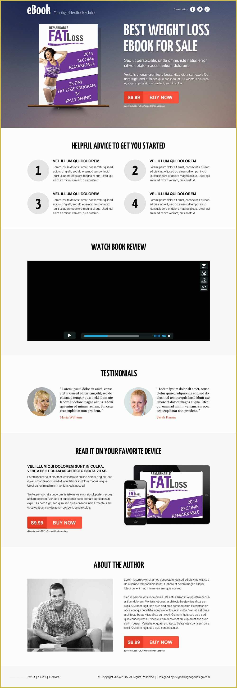 Ebook Landing Page Template Free Of Best Weight Loss Ebook for Sale Lp 021