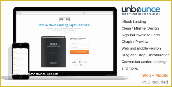 Ebook Landing Page Template Free Of Blurb Unbounce Ebook Landing Template by Surjithctly