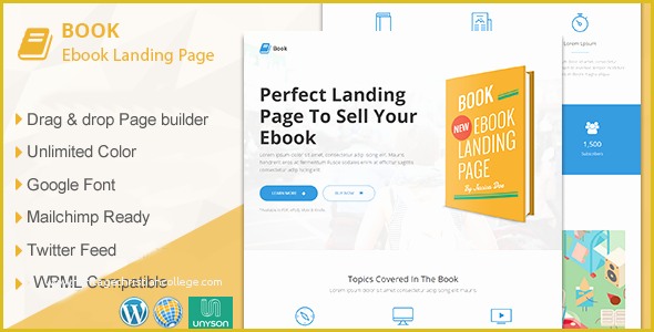 Ebook Landing Page Template Free Of Book Responsive Ebook Landing Page Wordpress theme by