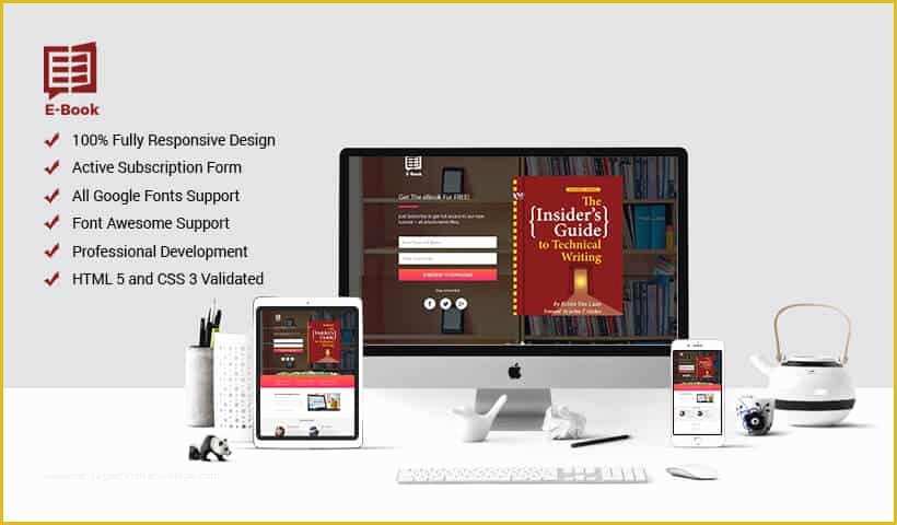 Ebook Landing Page Template Free Of Ebook Landing Page Design Template for Line Ebook