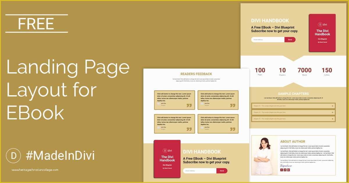 Ebook Landing Page Template Free Of Free Landing Page Divi Layout for Ebook