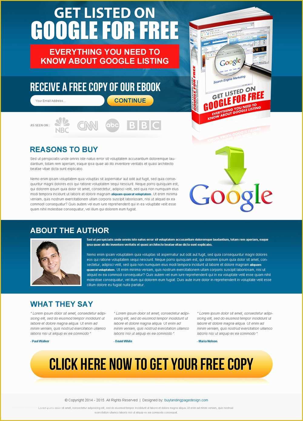 Ebook Landing Page Template Free Of Google Listing Service Ebook Lp 014