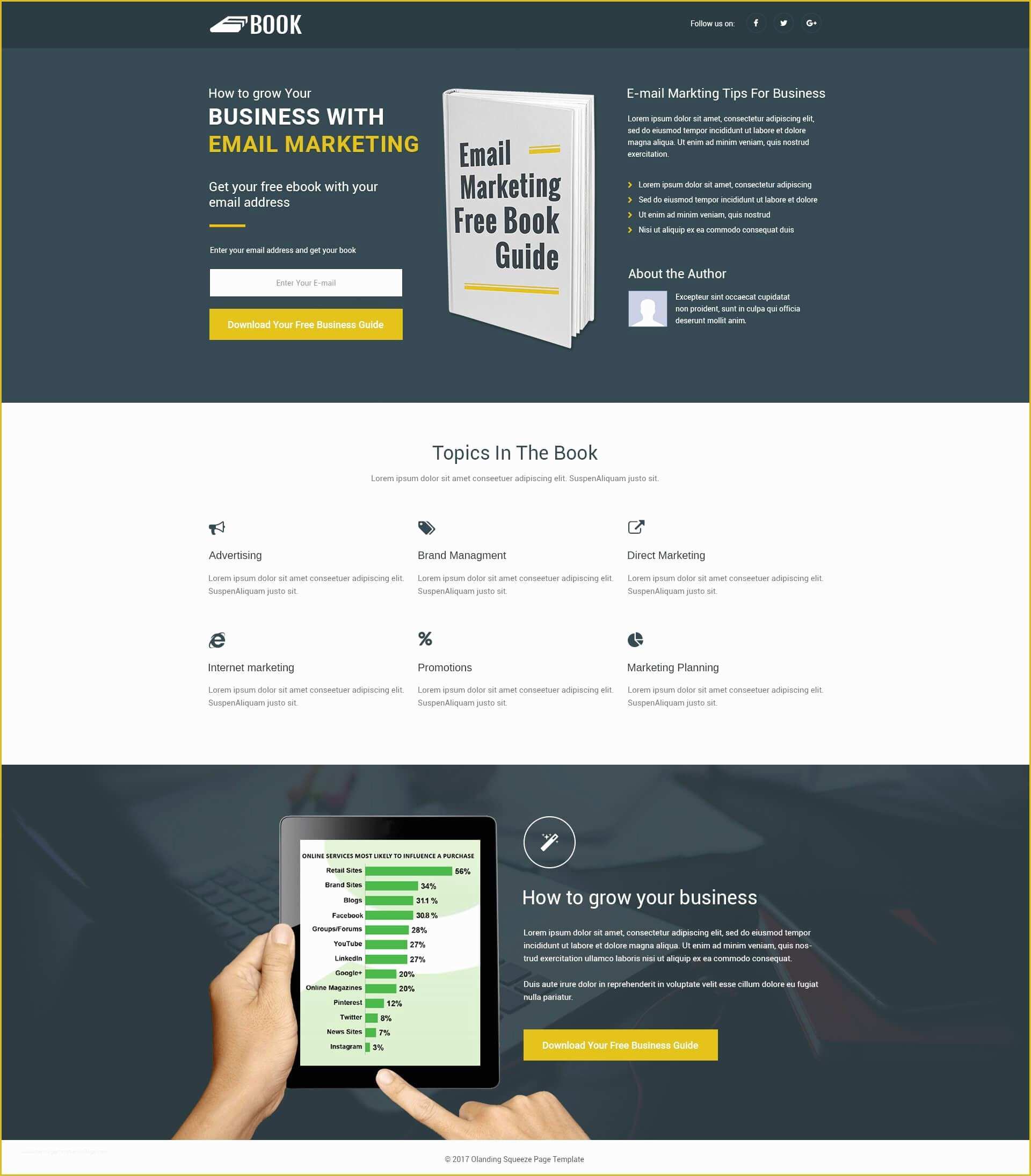 Ebook Landing Page Template Free Of HTML5 Responsive Ebook Squeeze Page Template