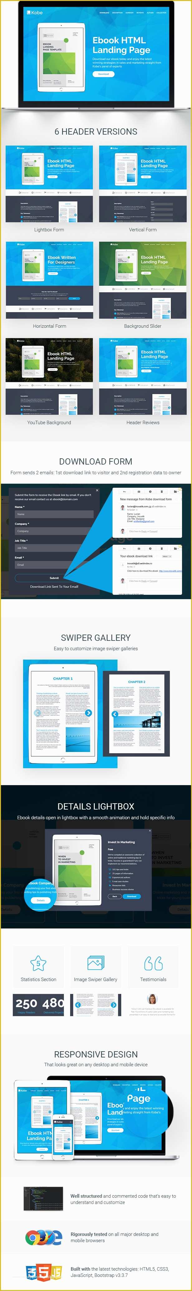 Ebook Landing Page Template Free Of Kobe Ebook Landing Page Template by Inovatikthemes