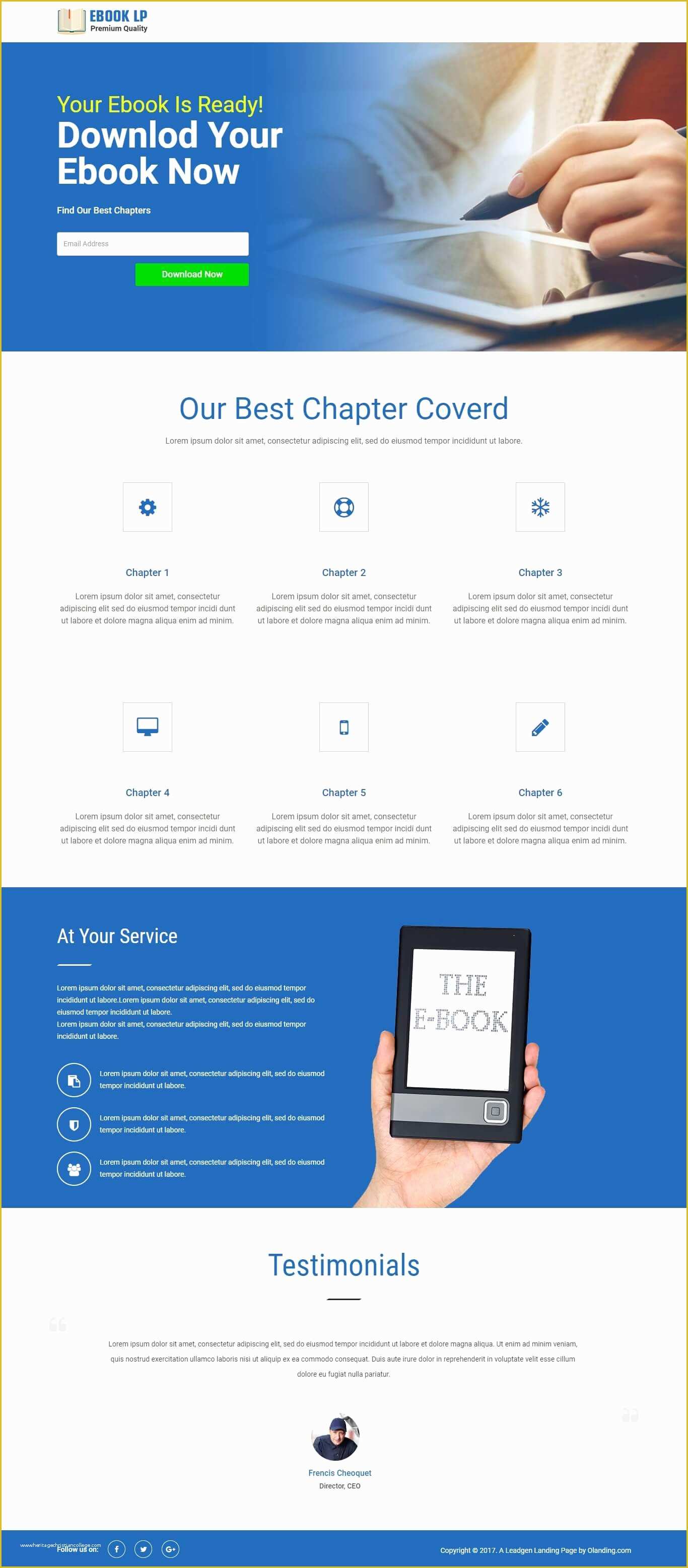 Ebook Landing Page Template Free Of Responsive Ebook HTML Landing Page Template with Free Builder