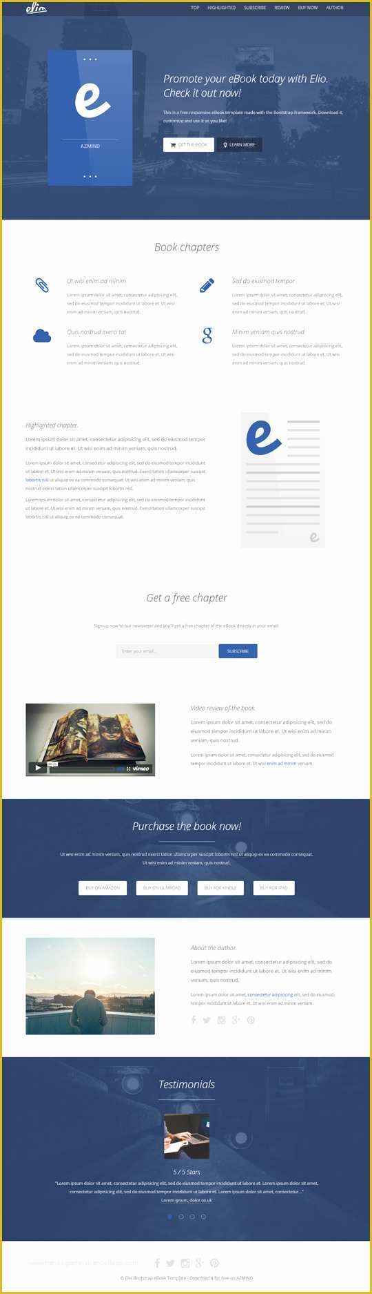 Ebook Template Word Free Download Of Free Bootstrap Ebook Template Elio