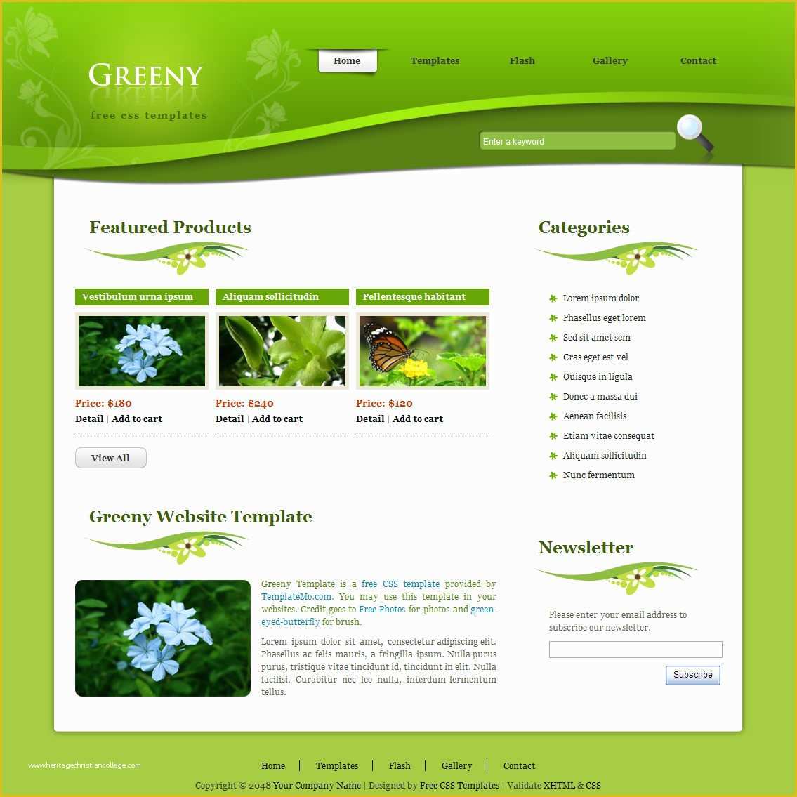 Ecommerce Website Templates Free Download HTML with Css Of Free Template 218 Greeny