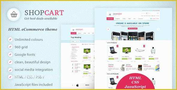 Ecommerce Website Templates Free Download HTML with Css Of Shopcart HTML Css Javascript E Merce theme by